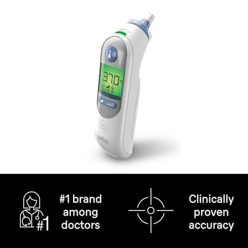 Image of Braun Glass Thermoscan 7 IRT6520 Thermometer And Bonus 40 Thermoscan Lens Filters, Pack Of 1