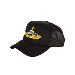Beatles Men’s Yellow Submarine (Mesh Back) Trucker Cap Adjustable Black - Les Beatles, Paul McCartney, John Lennon, RIngo Starr, George Harrison Beatles Men's Yellow Submarine (Mesh Back) Trucker Cap Adjustable Black – Image 2
