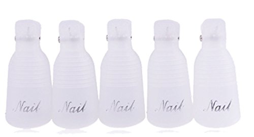10Pcs Acrylic Nail Art UV Gel Polish Remover Wrap Cleaner Clip Caps