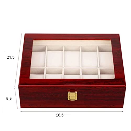 Boîte de rangement en bois pour bijoux rouge format unique compact