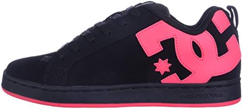 DC womens Court Graffik Skate Shoe, Black/Hot Pink, 8 US | Image 7