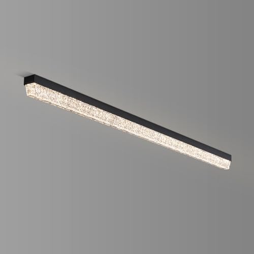 Plafonnier LED longue bande 39,37 pouces noir à intensité variable pour couloir