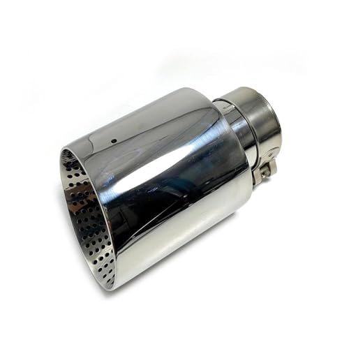 Tubo de escape universal de acero inoxidable con silenciador plateado de 60mm para coche