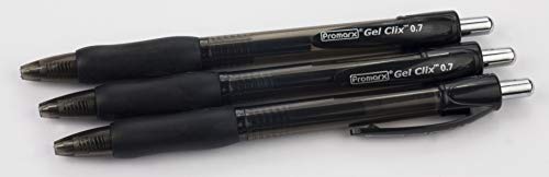 Promarx Bolígrafo Gel Clix Retráctil 0.7 mm Tinta Negra Pack 3 miniatura 2