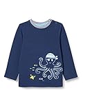 SALT AND PEPPER Baby-Jungen Langarmshirt mit maritimen Druck aus OC T-Shirt, Ink Blue, 74