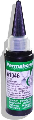 Permabond A1046 | 50 ml Kunststoff-Flasche mit Auftragsdüse | schnell härtend | Anaerober Klebstoff Kleber | Befestigung Abdichtung Metallteile | Festigkeit Temperaturbeständig Chemiekalienbeständig