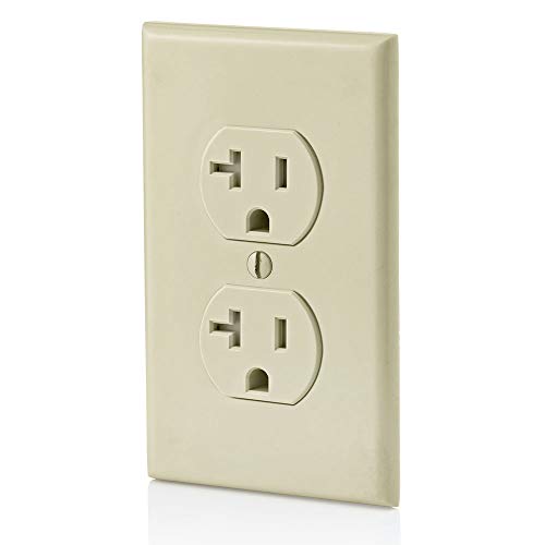 Leviton 20 Amp Tamper-Resistant Duplex Outlet, T5820-I, Ivory by Leviton - Used condition - Image 3