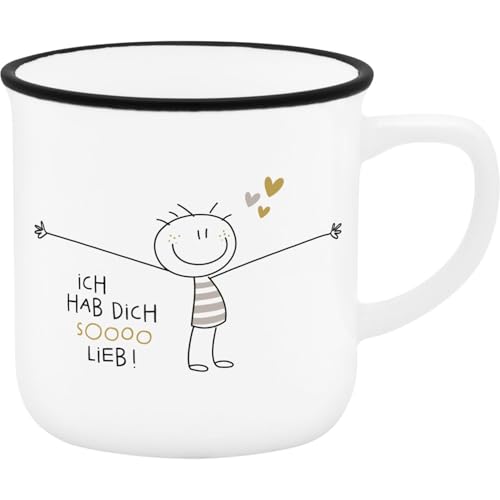 H:PPY life Espressotasse Motiv Hab dich so lieb | Mini-Tasse aus...