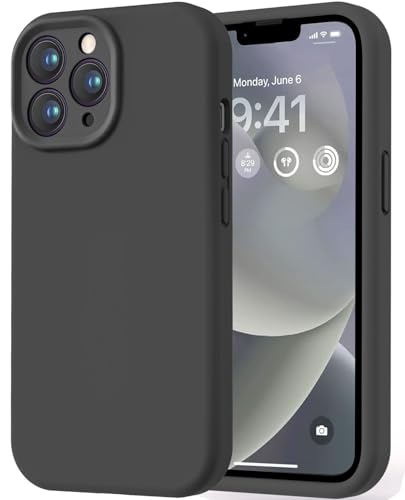 Image of LOVE 3000 Designed for iPhone 13 Pro Max Case, Premium Silicone with [Soft Anti-Scratch Microfiber Lining] Shockproof Protective Phone Case for Men Women Girls 6.7 inch, Black