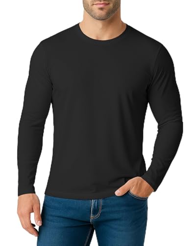 Long Sleeve Rash Guard for Men: Mens Dri Fit Sun Protection Fishing Tee SPF Shirts UPF 50+ Uv Cooling Moisture Wicking Thermal Quick Dry Men's t Shirt for Work Swim Workout Running Gym Athletic White