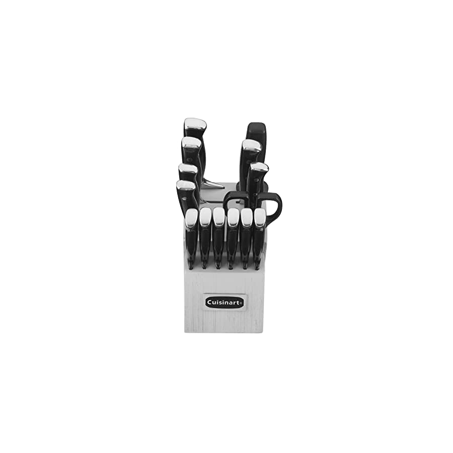 Cuisinart-Classic-Forged-Triple-Rivet-15-Piece-Knife-Set-with-Block-Superior-High-Carbon-Stainless-Steel-Blades-for-Precision-and-Accuracy-BlackGray Cuisinart 15-Piece Knife Set with Block, High Carbon Stainless Steel, Forged Triple Rivet, Black/Gray C77BTR-15PG