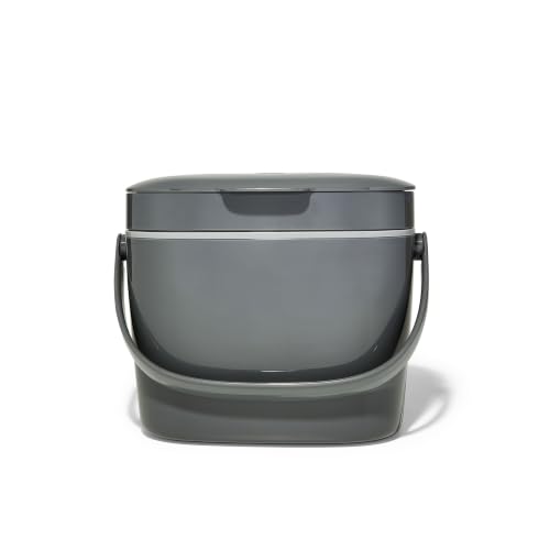 OXO Good Grips Easy-Clean Compost Bin, Charcoal , 1.75 Gal/6.62 L | Food Waste, Organic, Trash Disposal, Clean, Low-Effort, Conceals Bags, Locks in Odors, Smooth Interior, Kitchen Countertop - image 8