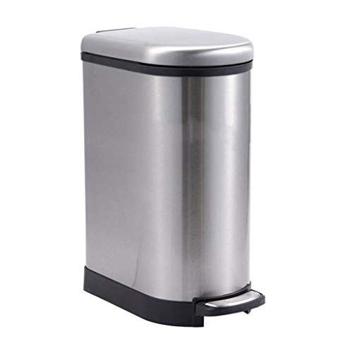 Cubo de basura en forma de U de acero inoxidable pulido y silencioso