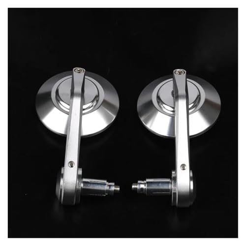 Rétroviseur embout guidon moto CNC argenté 22mm universel anti-reflet pour équilibrage précis - 4
