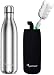 Sportneer 17oz Double Wall Vacuum Insulated Stainless Steel Water Bottle, BONUS A Cleaning Brush & A Bottle Cover