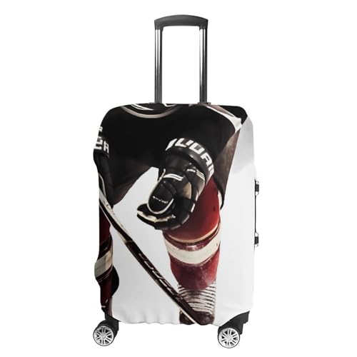 Ice Hockey Pattern Luggage Cover, Washable Elastic Suitcase Cover Protector Fit 18-32 Inch Luggage