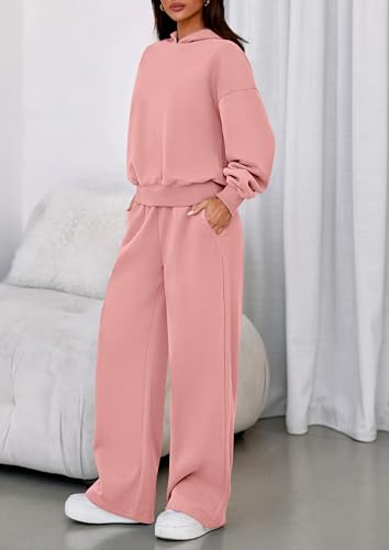 Image of PRETTYGARDEN Womens Sweatsuits 2 Piece Set 2026 Casual Winter Long Sleeve Hoodie Loose Wide Leg Sweatpants Fall Tracksuit