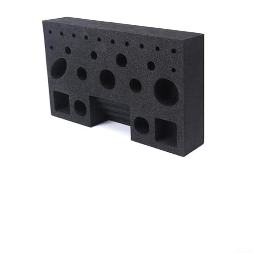 Oniissy Werkzeughalter zum Fliegenbinden, für EVA-Fliegenfischen, Werkzeugstation für Scherenspulen und Kleber, tragbare Geräteaufbewahrung mit sicheren Riemen, Schwarz (25,5 x 15,5 cm)