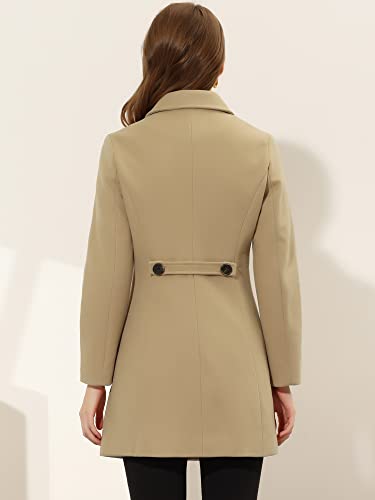 Allegra K Women's Pea Coat Single Breasted Long Sleeve Warm Casual Overcoat with Pockets Winter Outwear4