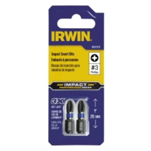 Embouts d'insertion Phillips #3 IRWIN Impact Performance Series 1837375 pour visseuse