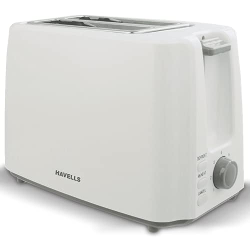 Havells Crisp Plus 700W Pop-Up Toaster, White Havells Crisp Plus 700W Pop-Up Toaster, White