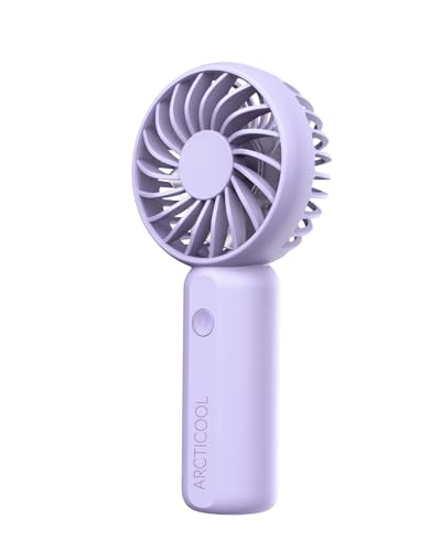 Image of ARCTICOOL Portable Mini Fan - Rechargeable Hand Fan with 3 Adjustable Speeds, 2000mAh Battery, Lightweight Design, Low Noise, and Easy Portability for Indoor and Outdoor Use (Purple)