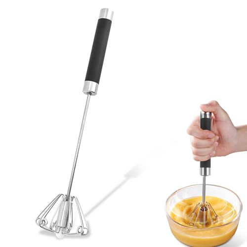 Frusta da Cucina, Mescolatore Automatico Cucina, Multifunzionale Frustino Cucina, Frusta Semiautomatica in Acciaio Inossidabile per Frustare, Battere e Mescolare