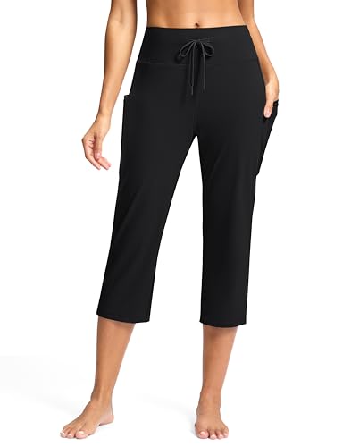 G Gradual Yoga Capri Pants for Women with Pockets High Waist Capris Leggings Tummy Control Straight Workout Summer Crop Pants
