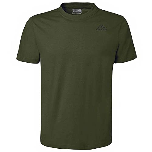 Kappa Cafers Slim tee Camiseta técnica cómoda y con Estilo Hombre, Green Olive/Green Africa, S