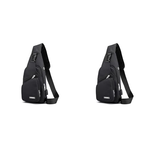 Sac à bandoulière vélo et poitrine étanche pour femme (Lot de 2) - Noir polyvalent