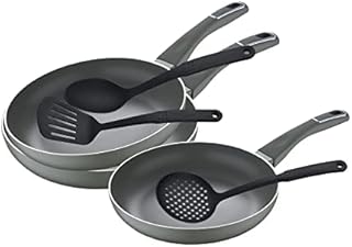 San Ignacio Trébol | Sartenes Antiadherentes | Set de 3 Piezas con 3 Utensilios de Cocina | Fabricadas con Aluminio Prensa...