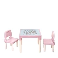 RMW Children's Table and Chair Set ABC Alphabet Plastic Toddlers Childs School Kids (Pink)