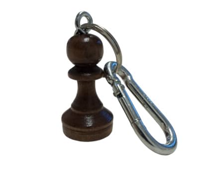 Wooden Chess Piece Keychains - - great for backpacks or chess bags (Black Pawn)