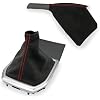 Billetworkz Shift Boot and E-Brake Boot Combo for Subaru WRX Manual 2022+ - Made with Premium Microsuede Fabric, Black Red Stitching