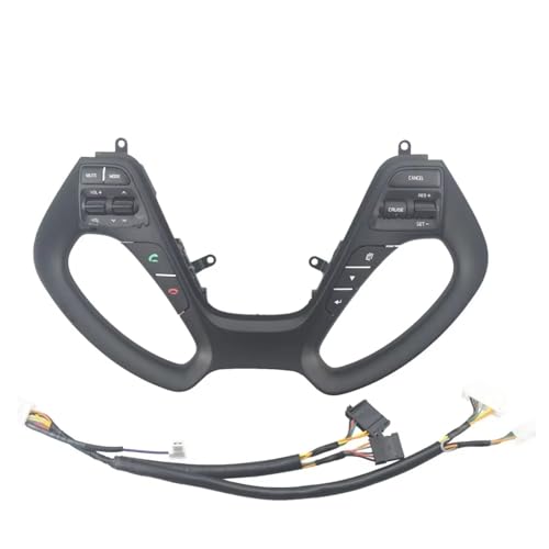 �X�e�A�����O�z�C�[���{�^���J�o�[ Compatible With KIA For Ceed Jd 2014 2018 For Rio 3 �Ԃ̃X�e�A�����O�z�C�[���N���[�Y�R���g���[���{�^���X�C�b�`�C���e���A�A�N�Z�T���[�ƌ݊���(�u���b�N)