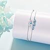 ONEFINITY Bracelet tortue/baleine/dauphin pour femme en argent sterling 925 bleu opale vague réglable océan superposé bracelet plage bijoux cadeau, 7+2 Zoll, Argent sterling, Opale #3