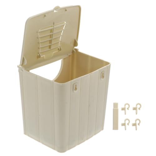Image of Mikikit Bird Breeding Box Plastic Nest with Hinged Lid for Cockatiels Parakeets and Lovebirds Cage Mounted Breeding Resting Box 5.11X5.11X3.93 Inches