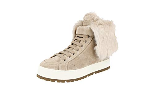 Prada Damen Beige Leder Stiefelette 3T6087 OZX F0F24 40.5 EU