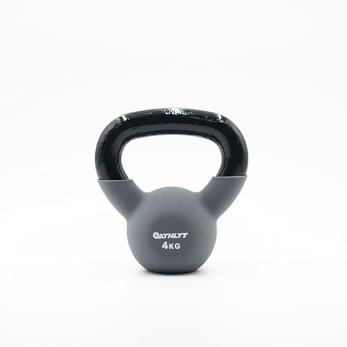 Athlyt Kettlebell en néoprène Unisexe, Gris, 4 kg