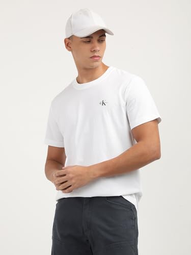 Calvin Klein Herren 2er Pack T-Shirts Kurzarm Monologo aus Baumwolle, Weiß (Bright White/Bright White), XXS – Ansicht 2