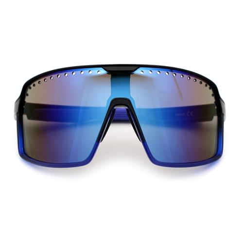 Xloop Mens Large Shield USA American Flag Print MTB Rectangle Sunglasses