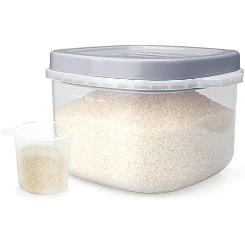 Uppetly Rice Cereal Storage Container, 10 Lb BPA Free Airtight Plastic Food Storage Containers with Easy Lock Lids and Measuring Cup, Dry Food, Pasta, Flour and Sugar Kitchen Storage Containers Cover
