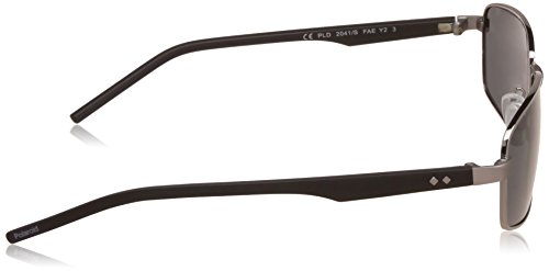 Men's PLD 2041/S Rectangular Sunglasses, Dark Havana Ruthenium/Polarized Green, 59mm, 15mm3