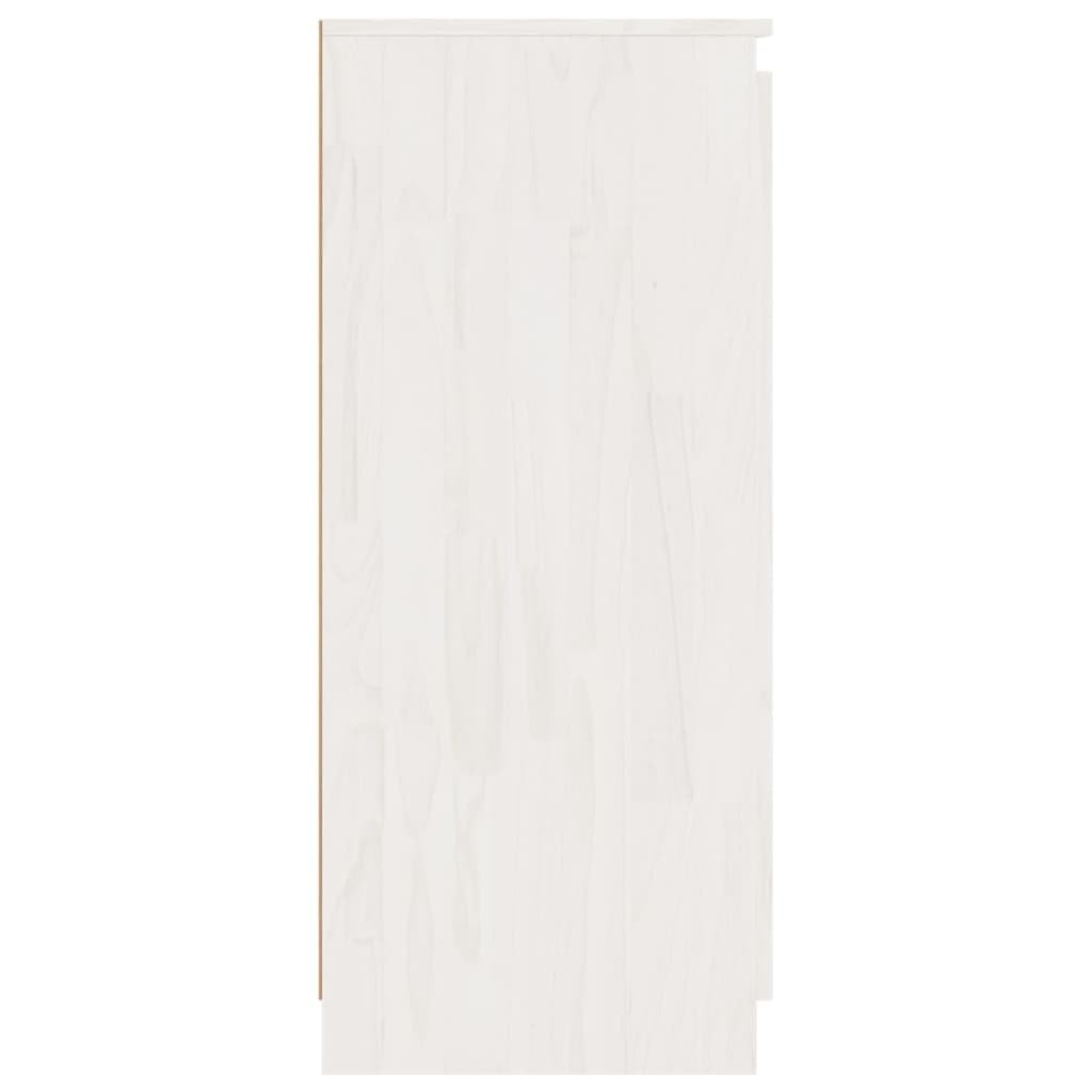vidaXL 3X Madera Maciza de Pino Armario Auxiliar Lateral Auxiliar Alacena Entrada Sala de Estar Almacenaje Organizador Salón Mueble Blanco