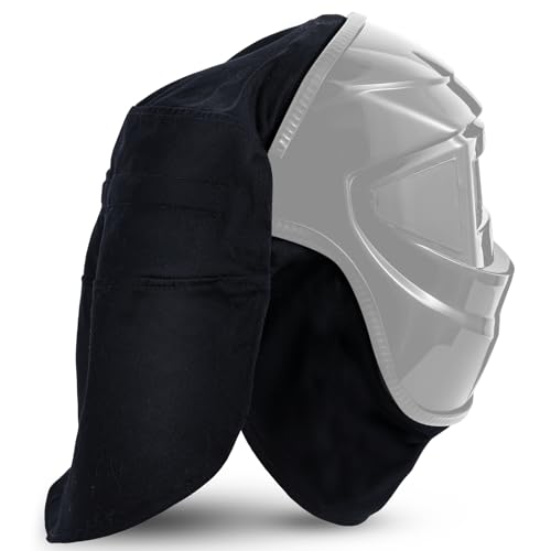 Jecery 2 Pcs Welding Helmet Cover & Helmet Bib, Classic Black