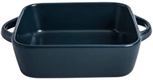 Plat à Four En Céramique, Mini Plats à Four En Céramique, Couleur Petit Plat Four Rectangulaire Avec Double Poignée Pour Salades, Tartes, Gâteaux Et Pâtes, La Cuisson De La Cuisine (Bleu Marin) Cover