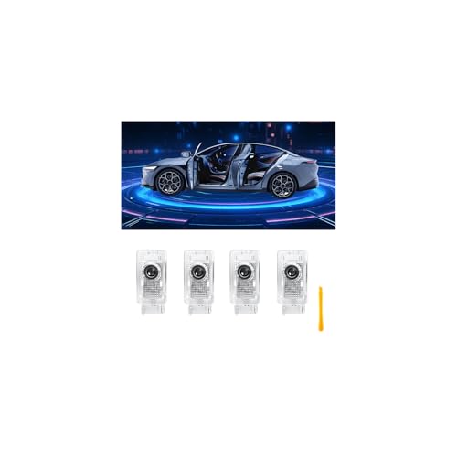 Image of LOWEEY Car Door Lights Logo Projector Compatible with Cadillac Accessories | 4K HD Puddle Lights Compatible with SRX XTS ATS XT4 XT5 XT6 CT6, No Fade Car Welcome Lights(4 Pack, Dual Plug)