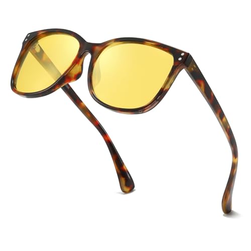 IGnaef Anti Glare Night Vision Driving Glasses for Womens Polarized Yellow Nighttime Glasses IF22526