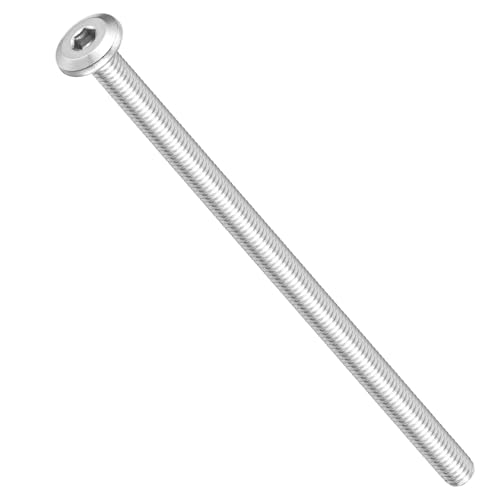 Image of METALLIXITY Flat Head Hex Socket Cap Screws Bolts(M6-1x110) 10Pcs, 304 Stainless Steel Hex Socket Furniture Bolts Screws - for Furniture Woodworking Project, Silver Tone