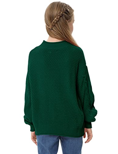 Girls Sweater Pullover Cable Knit Long Sleeve Turtleneck Chunky Warm Top3